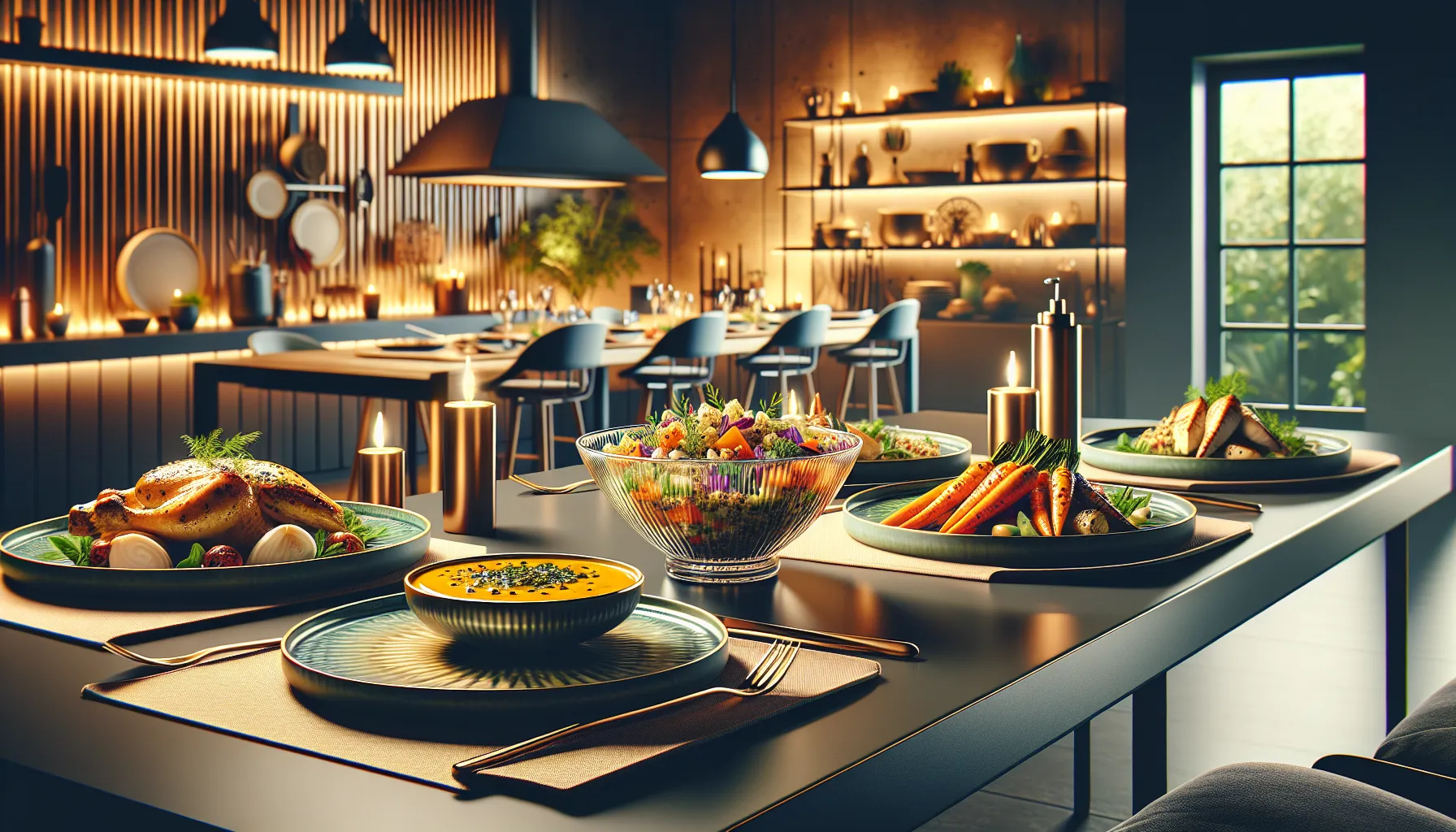 Dining table with Zavagouda sauce and complementary dishes.