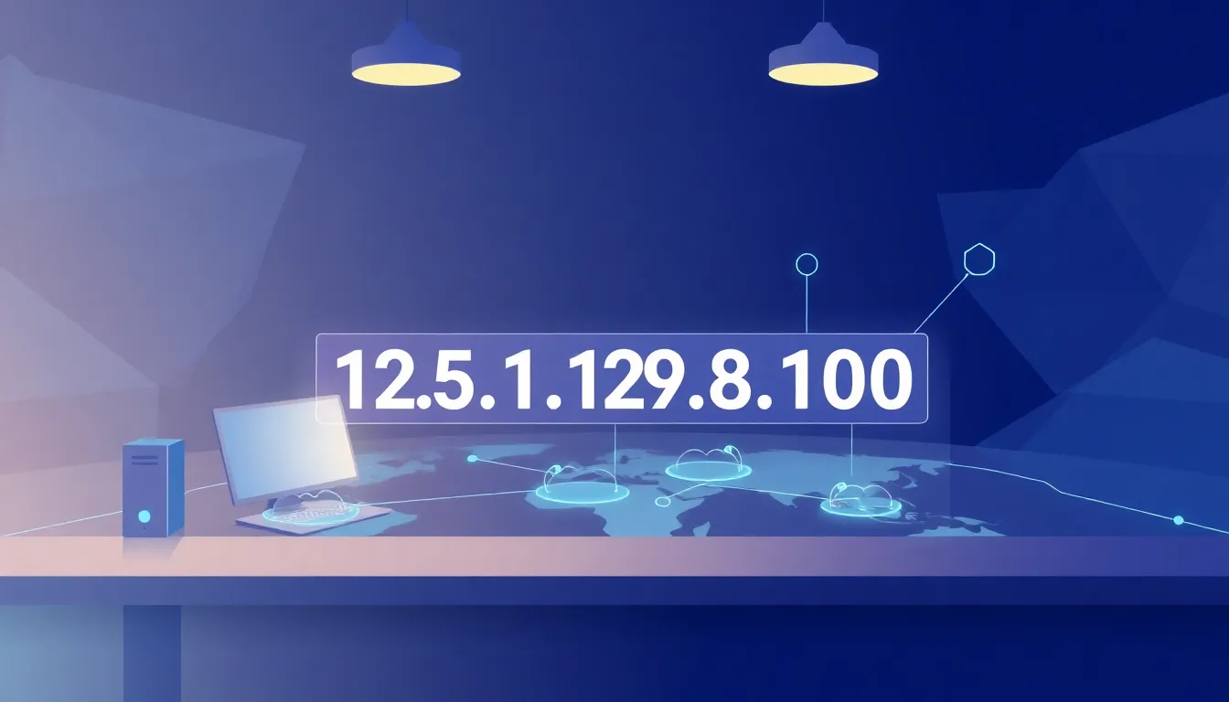stylized network map featuring the IP address 125.16.12.98.1100.