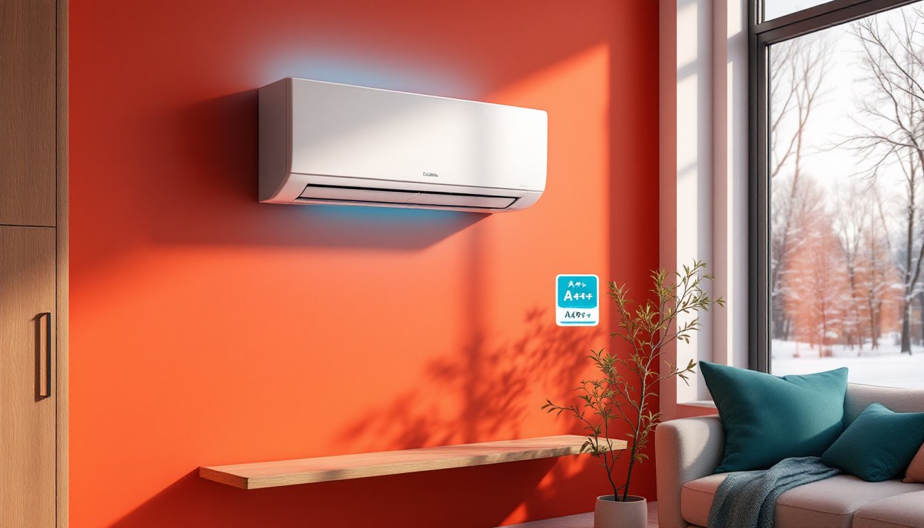 A Daikin wall-mounted air conditioner installed in a modern German living room.