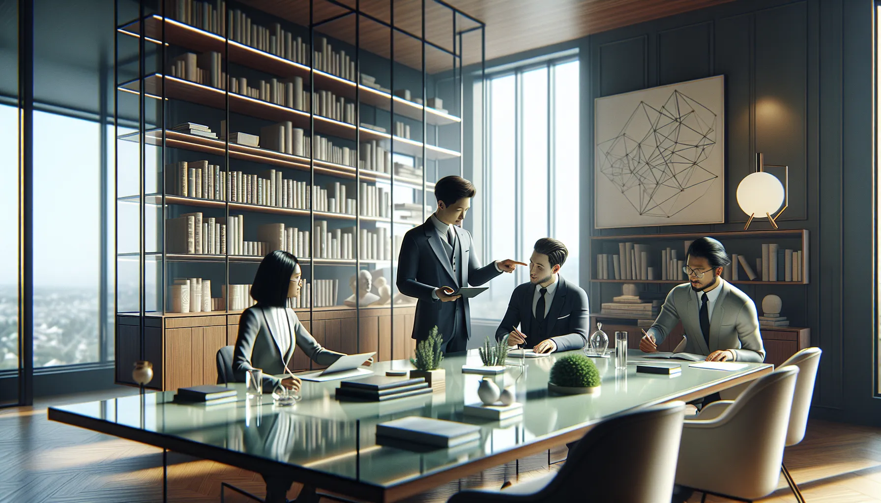 diverse team discussing etydbruk in a modern workspace.