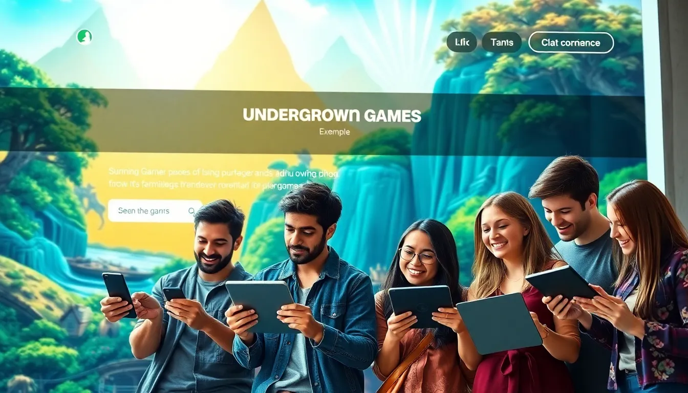 diverse gamers exploring a modern game website interface.