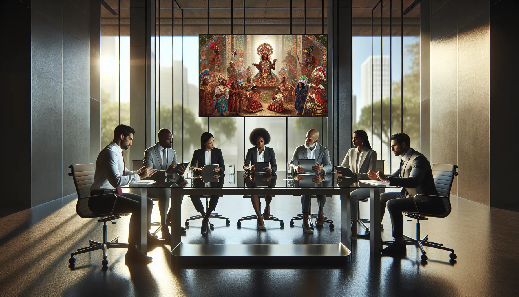 diverse team discussing Addamymar challenges in a modern conference room.