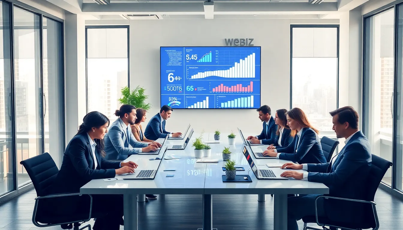 diverse team collaborating in a modern office for business solutions.