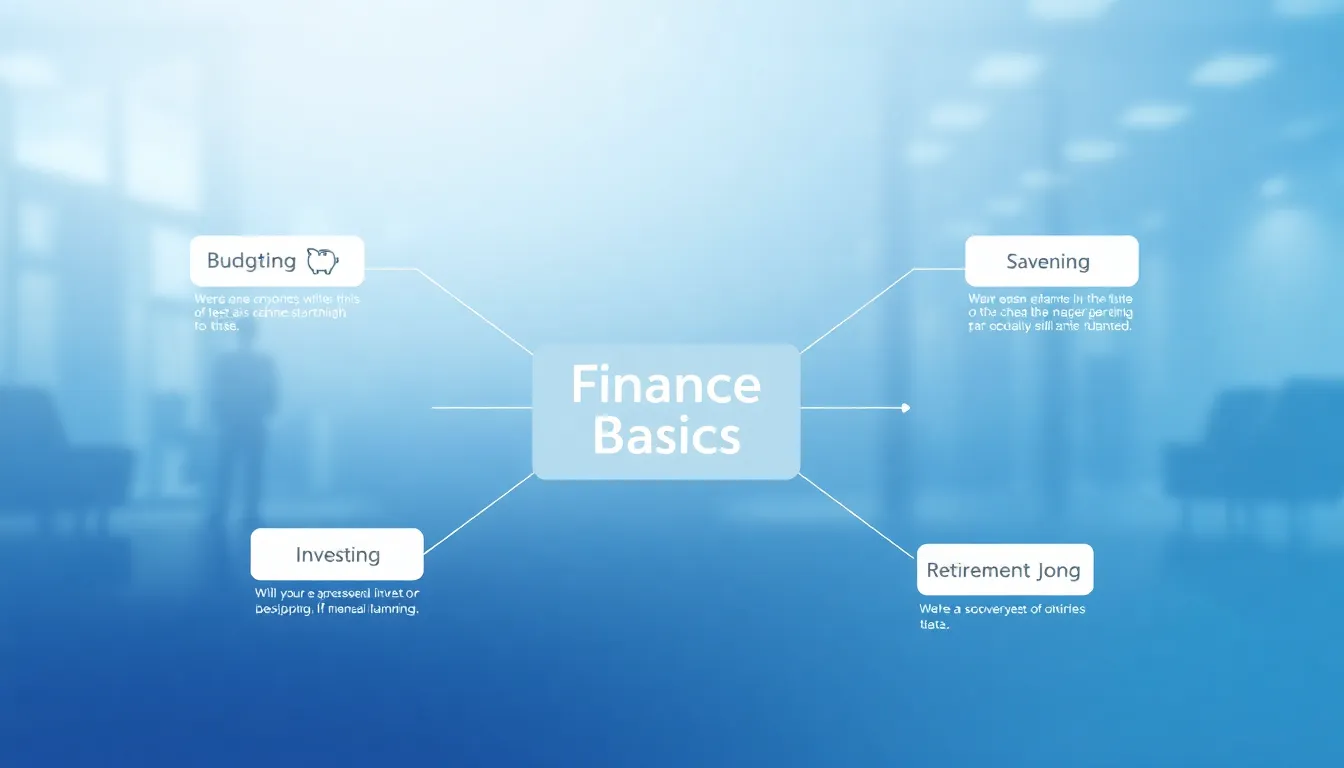 flowchart illustrating personal finance basics in a modern design.