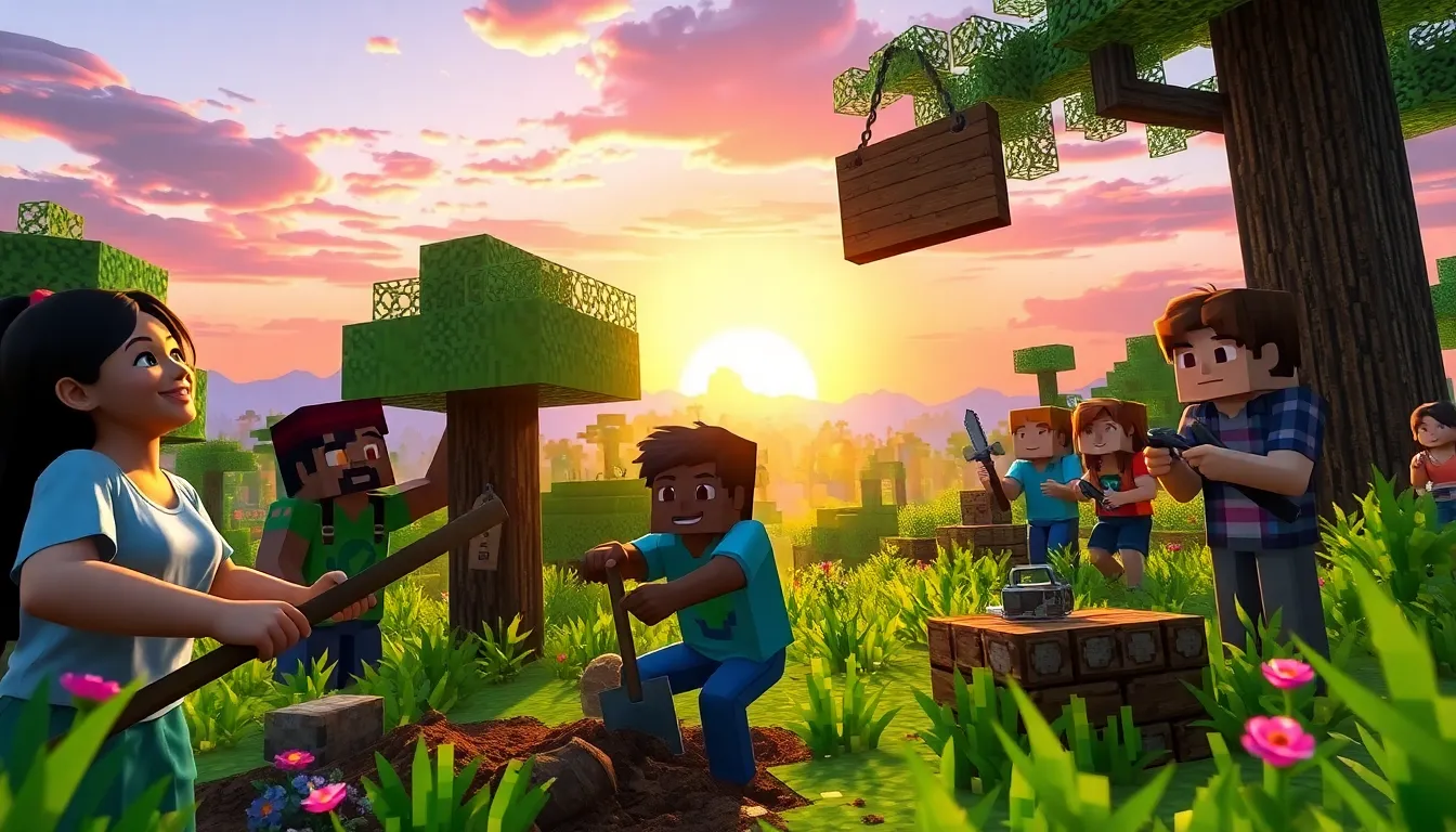 players exploring a vibrant Minecraft biome with new updates.