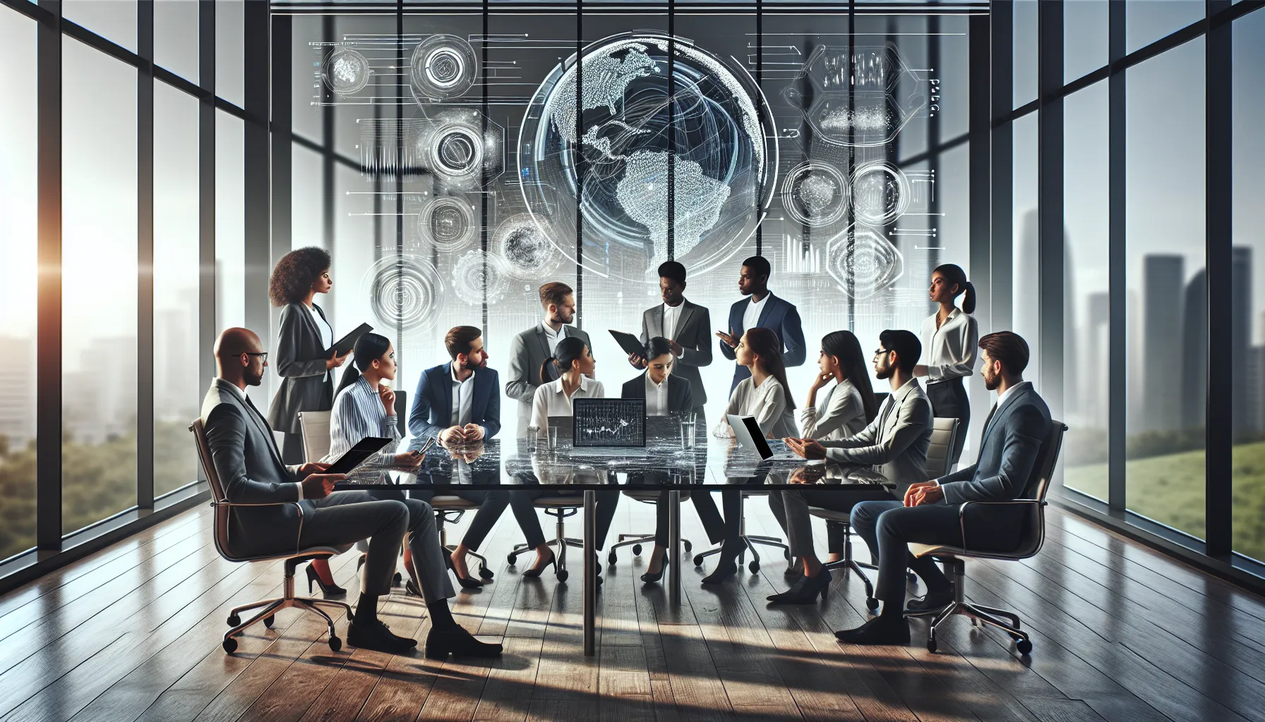 diverse team collaborating on data management in a modern office.