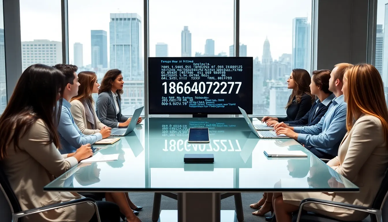 diverse professionals discussing technology in a modern office.