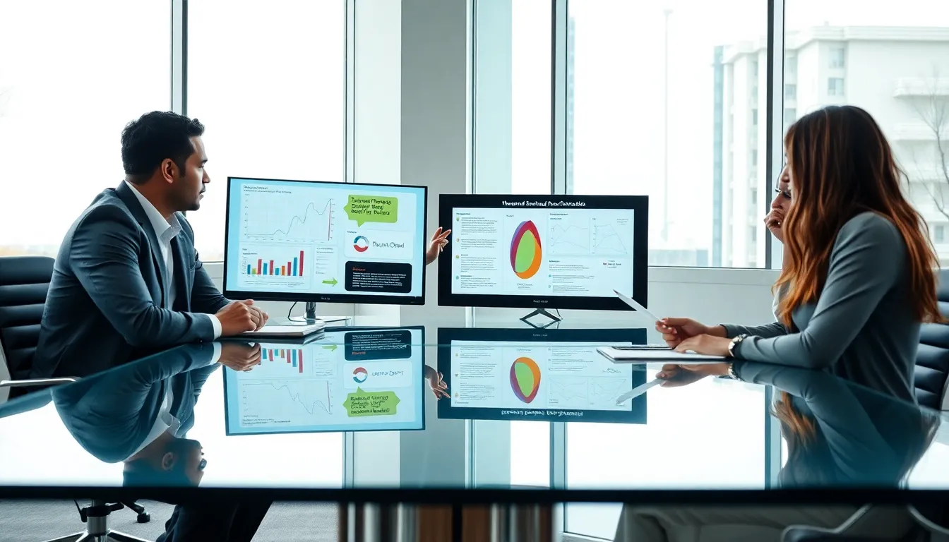 diverse team discussing storytelling in a modern office.