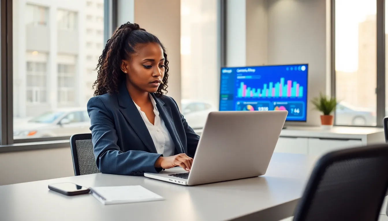 professional reviewing internet connectivity solutions in a modern workspace.