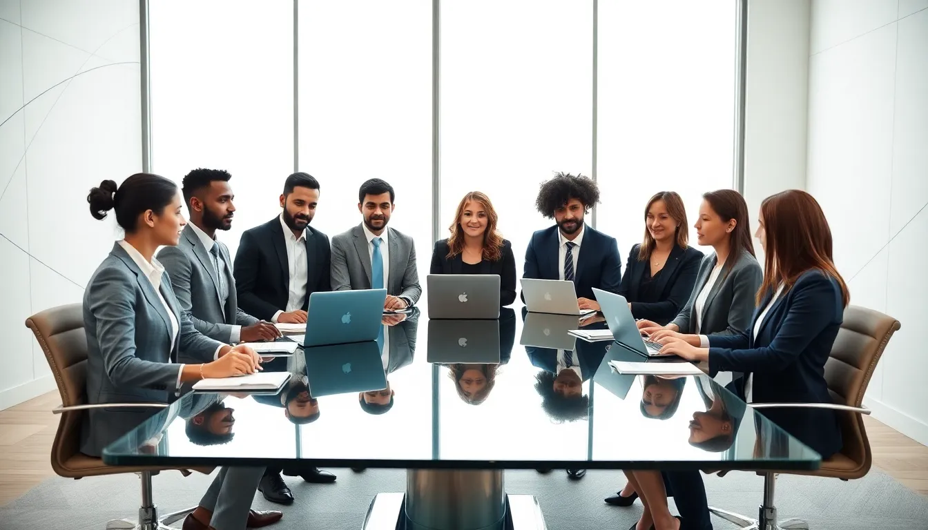 diverse team discussing the Hlnaclrk framework in a modern office.
