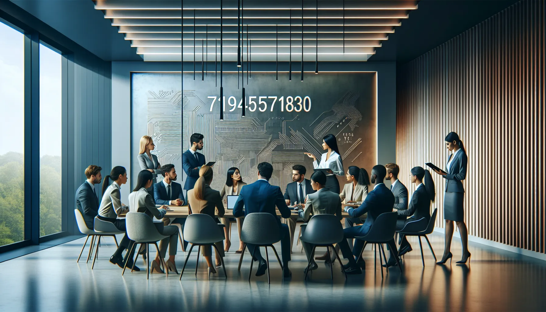 diverse professionals discussing the significance of unique identifiers in an office.