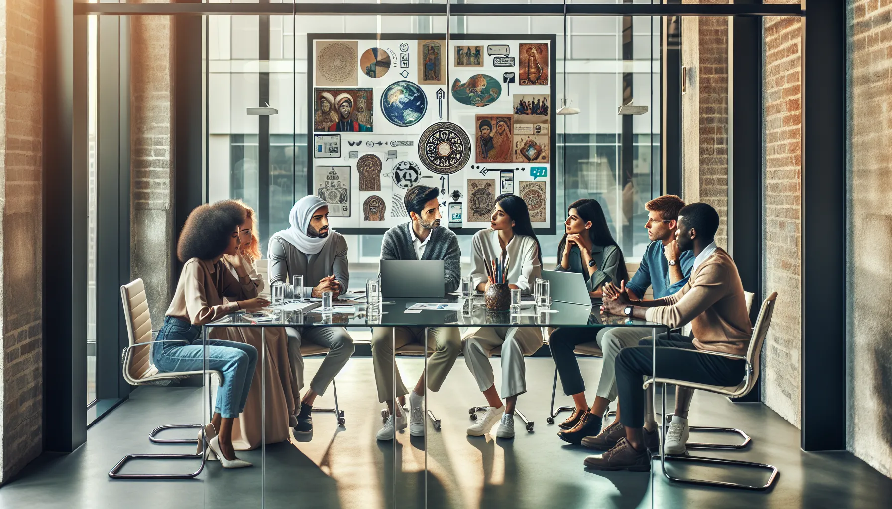 diverse team brainstorming in a modern office about Tineoguffe.