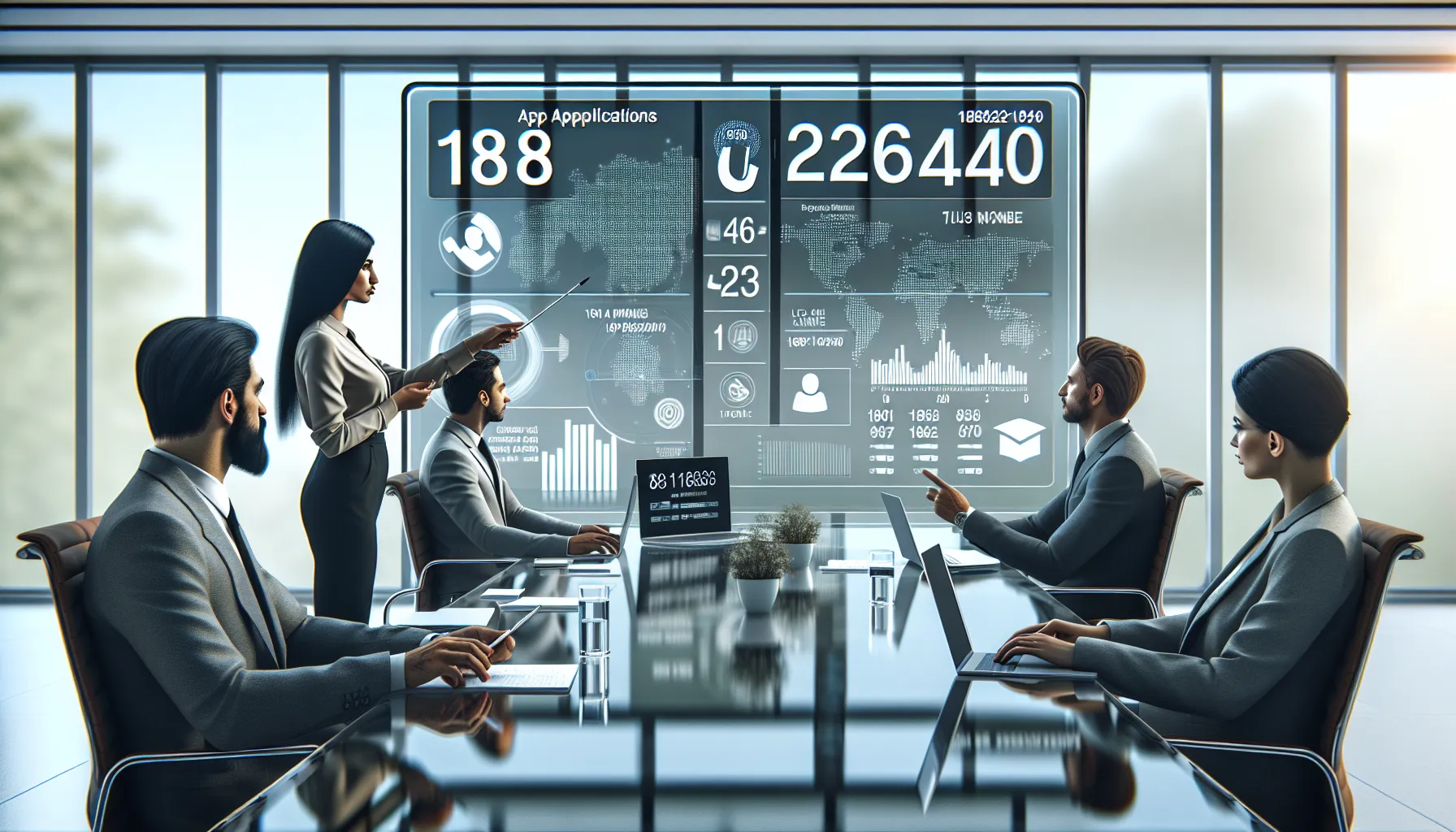 diverse team discussing the reliability of service numbers in a modern office.