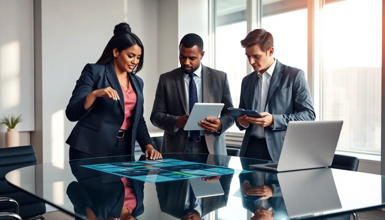 team discussing Pay Per Head sportsbooks in a modern office.