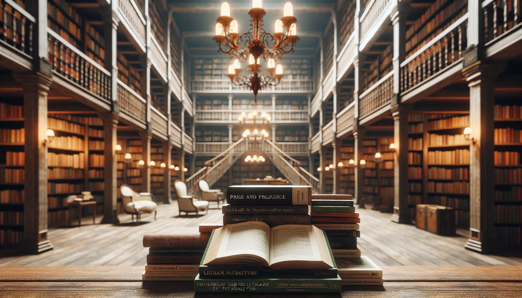 A cozy library with books on plot and story analysis.