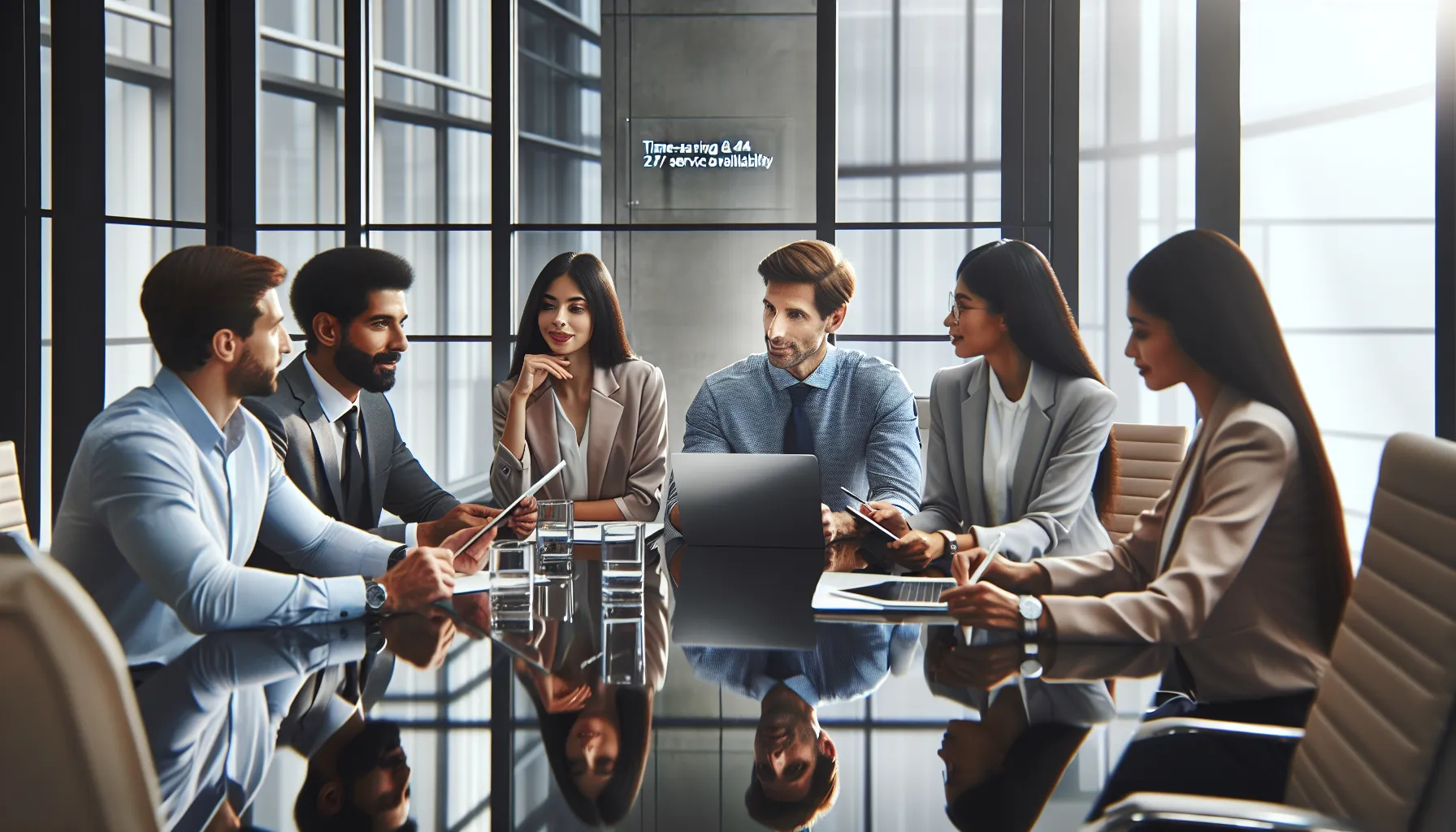 diverse team collaborating in a modern office setting.