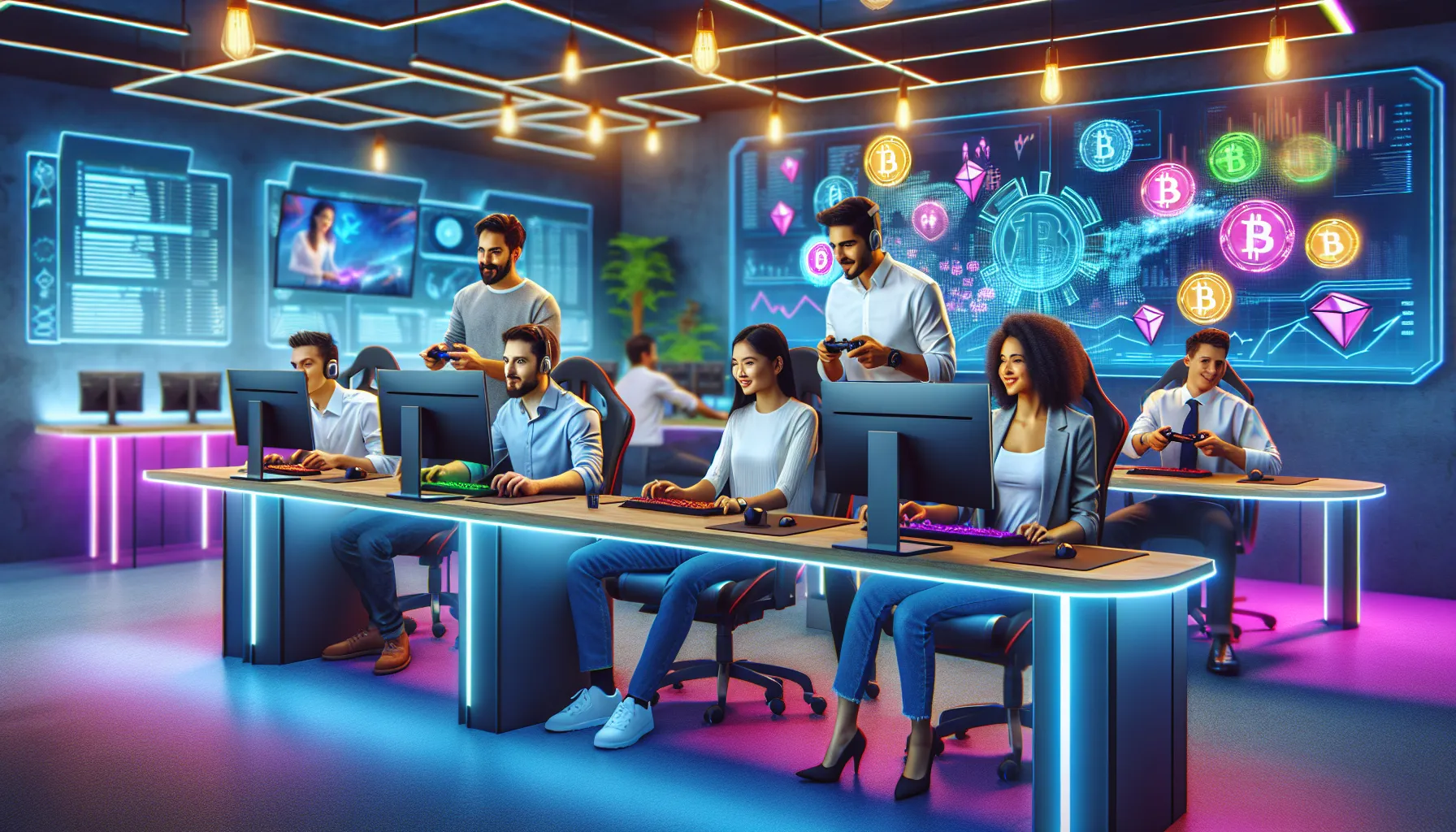 diverse players engaging with the new PC version of Lightniteone in a modern setting.