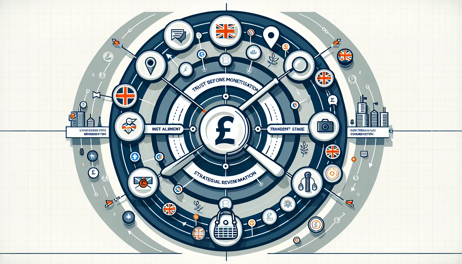 Infographic linking SEO intent, trust-first content, and UK niche strategy.