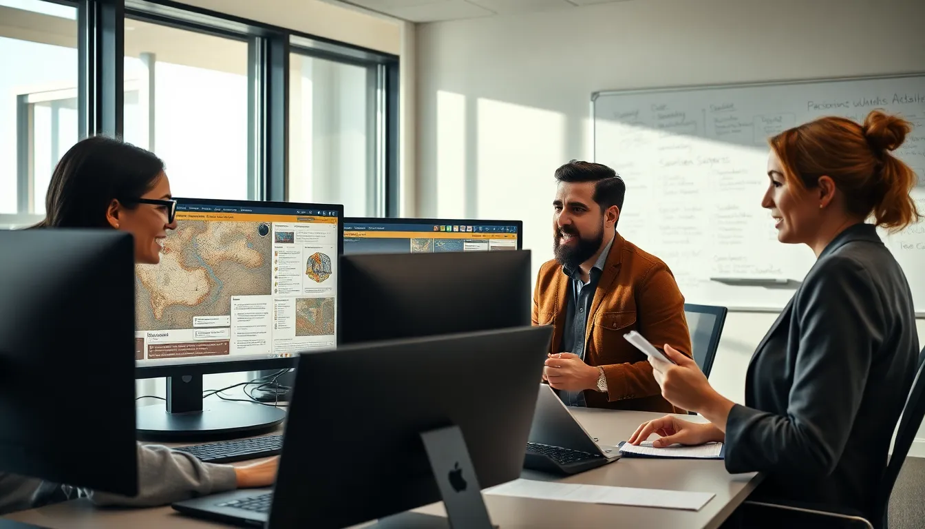 diverse players collaborating on CK2Generator in a modern office