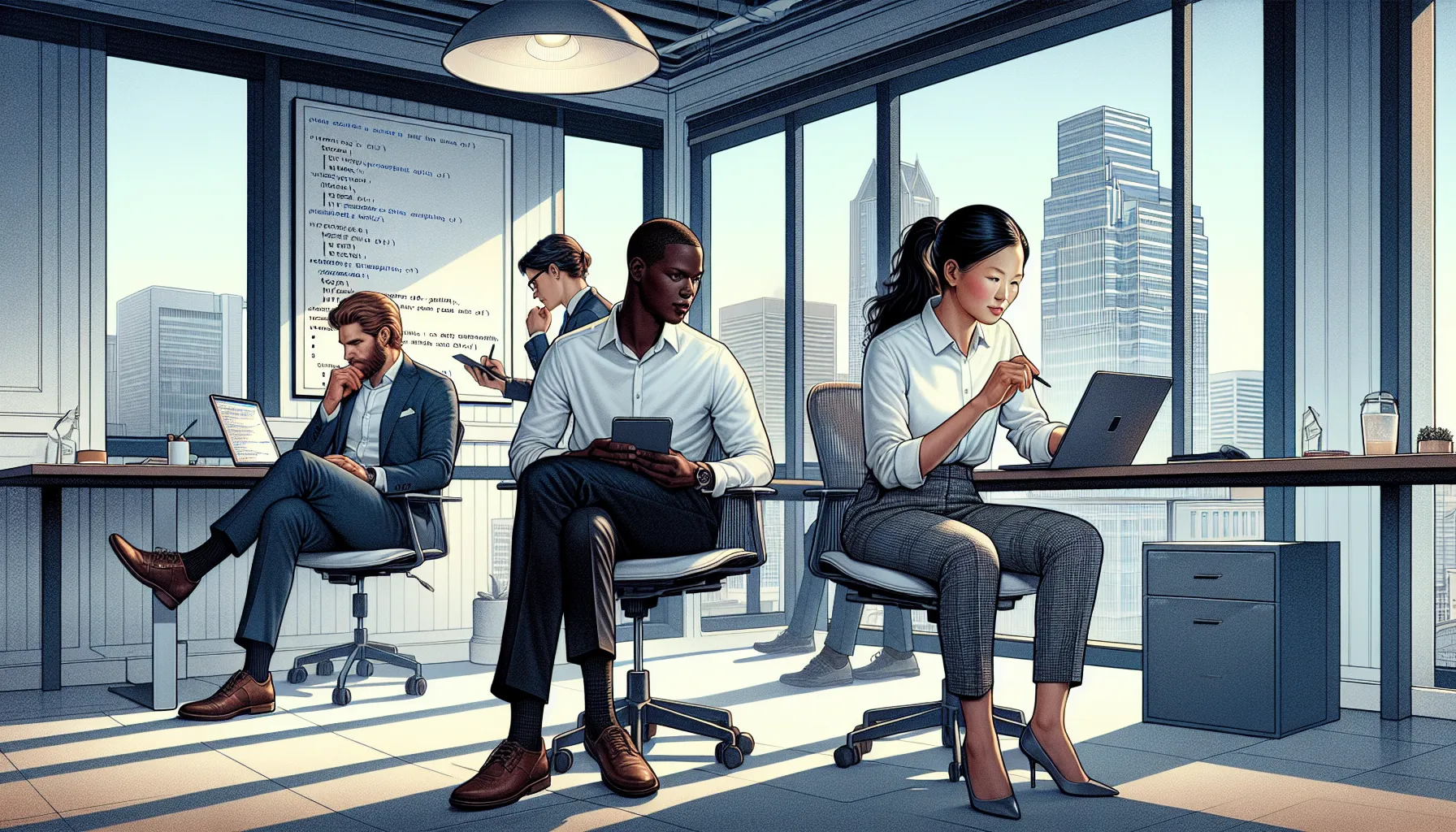 professionals troubleshooting software issues in a modern office.