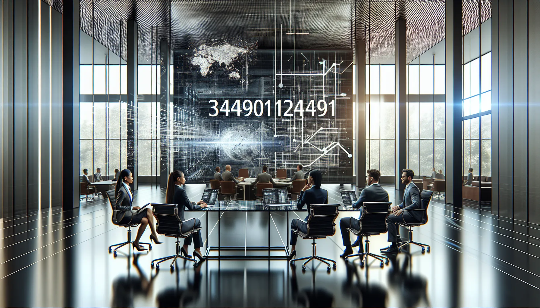 diverse professionals discussing data management in a modern office.