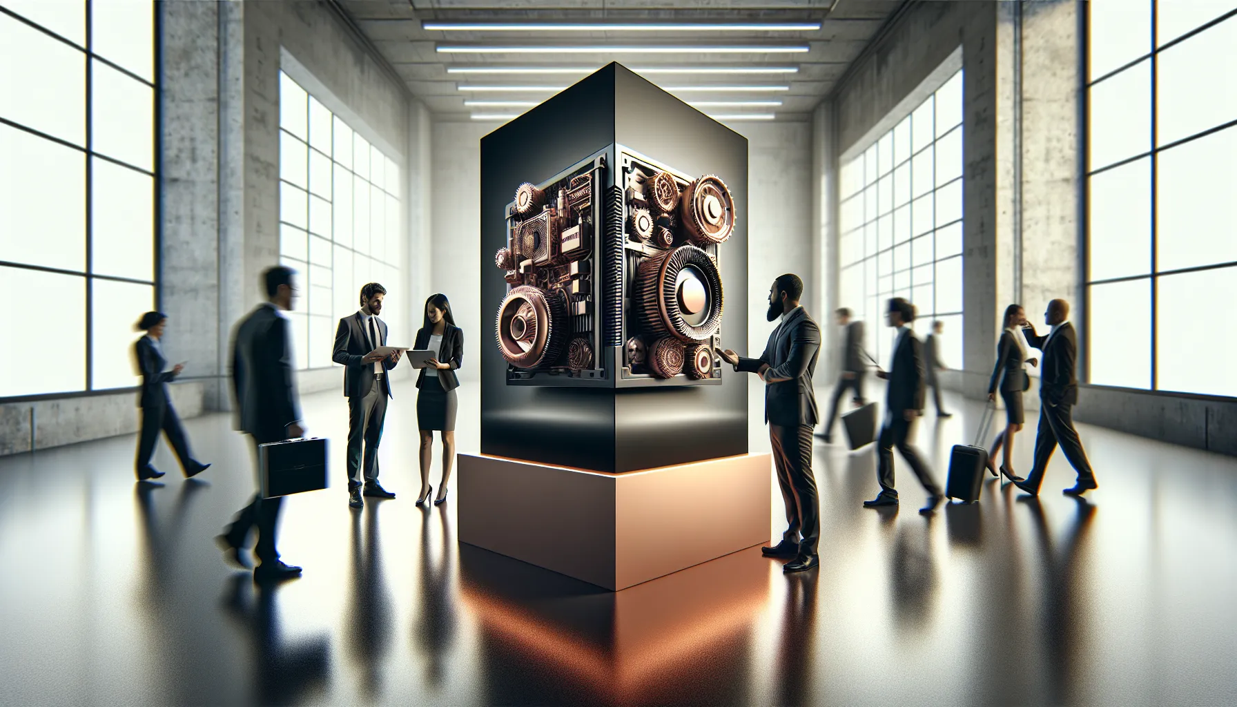 professionals evaluating the Smith201500 in a modern office.