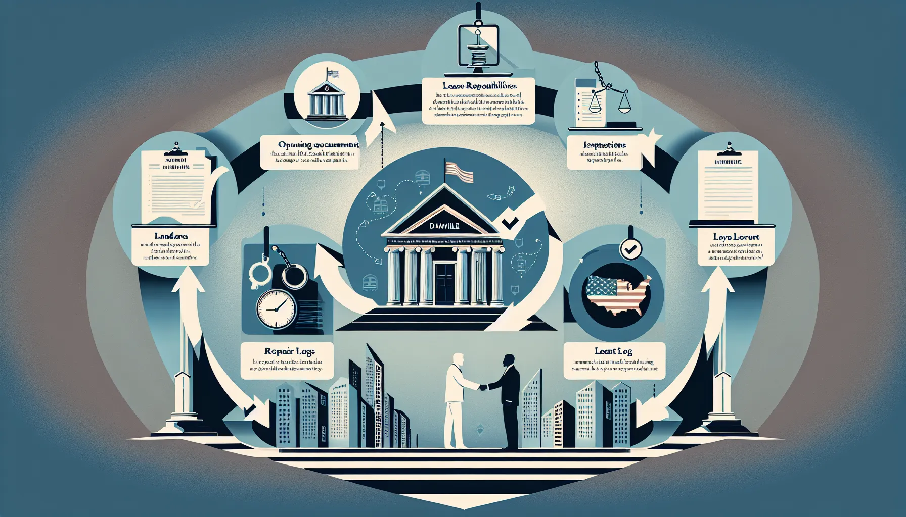 diagram showing landlord legal compliance steps in Danville, United States