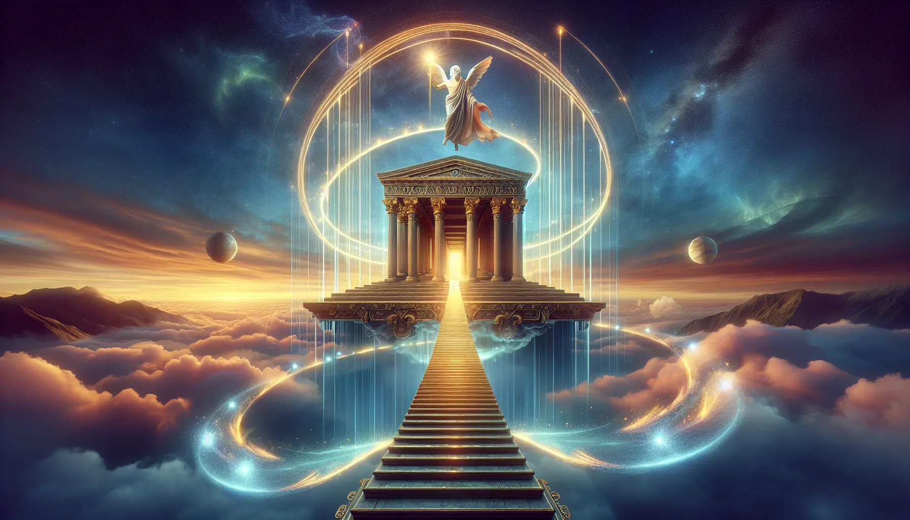 A vibrant depiction of Zeus and Mount Olympus in ancient Greek theme.