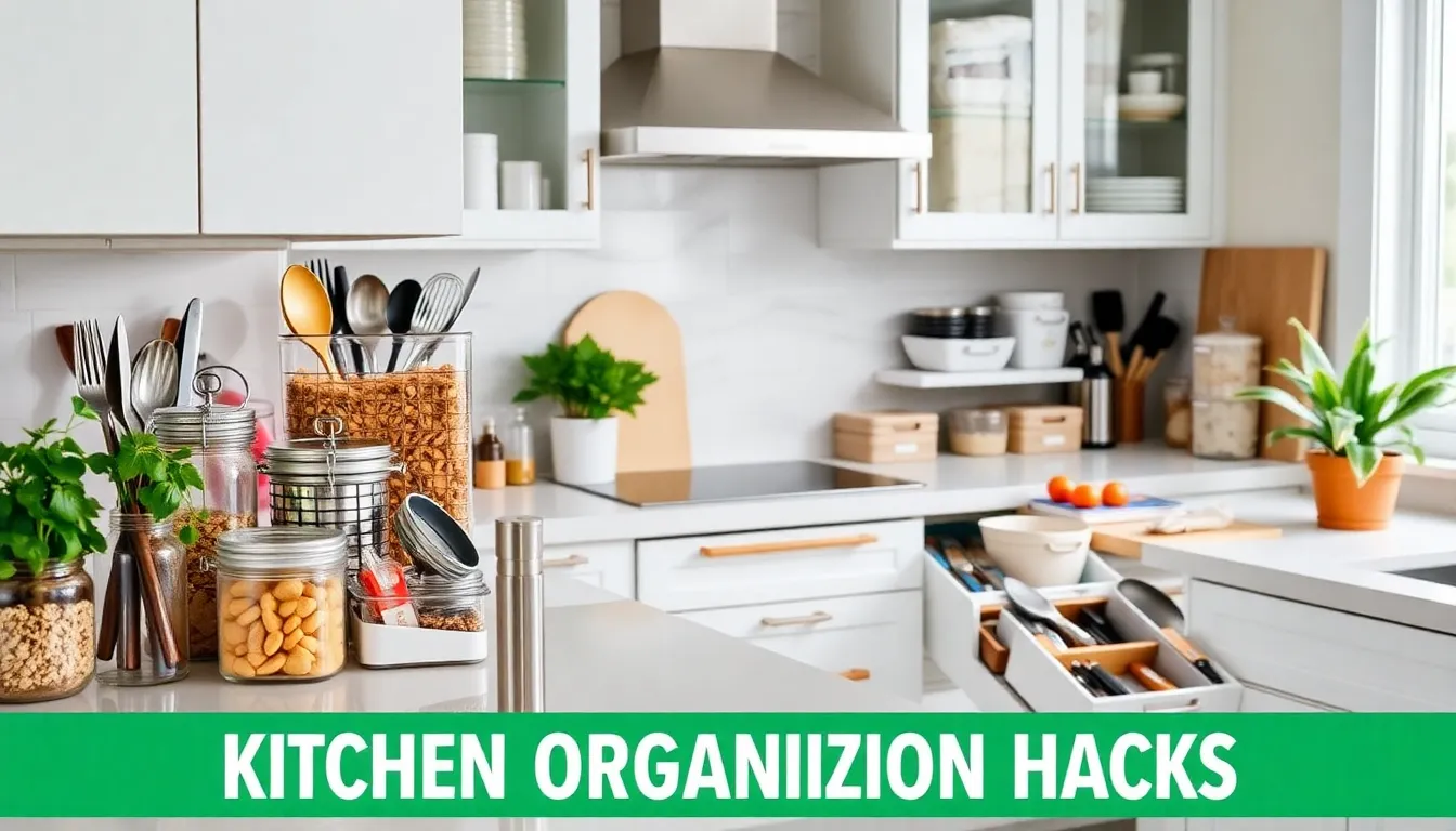 organized kitchen with Dollar Tree storage solutions.