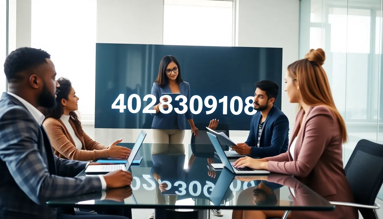 diverse team discussing the significance of a technical identifier in a modern office.