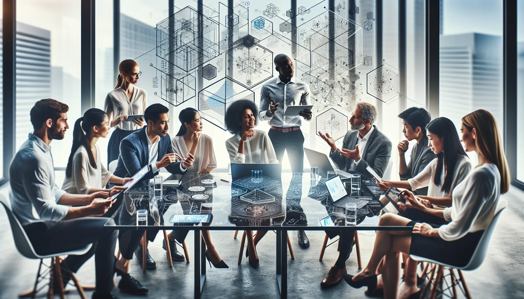 professionals collaborating on innovative фвызщцук applications in a modern office.