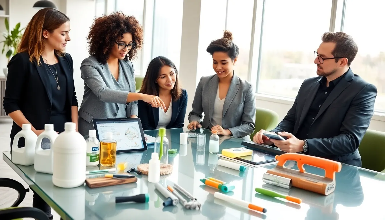 diverse team discussing innovative restoration methods in a modern office.