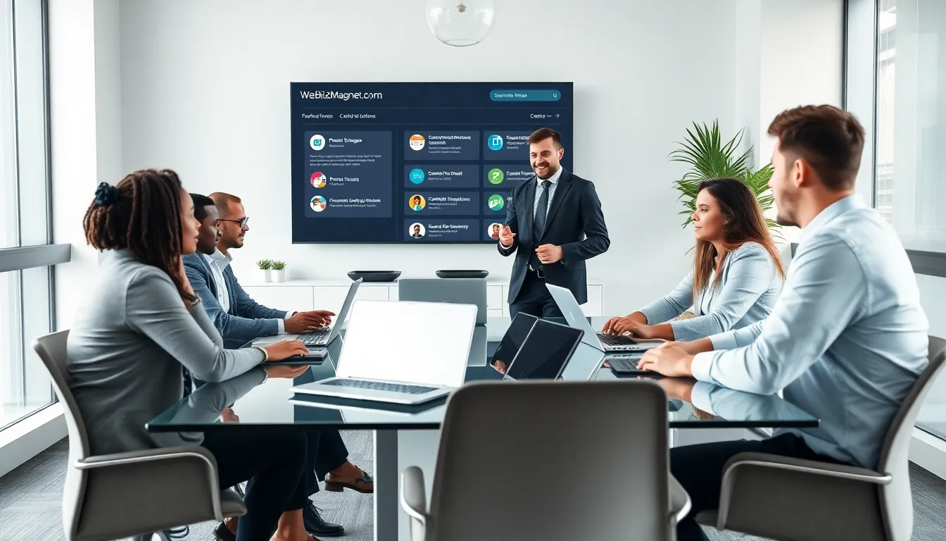 diverse team collaborating in a modern office environment.