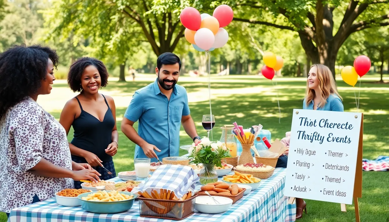 diverse group enjoying a thrifty outdoor gathering.