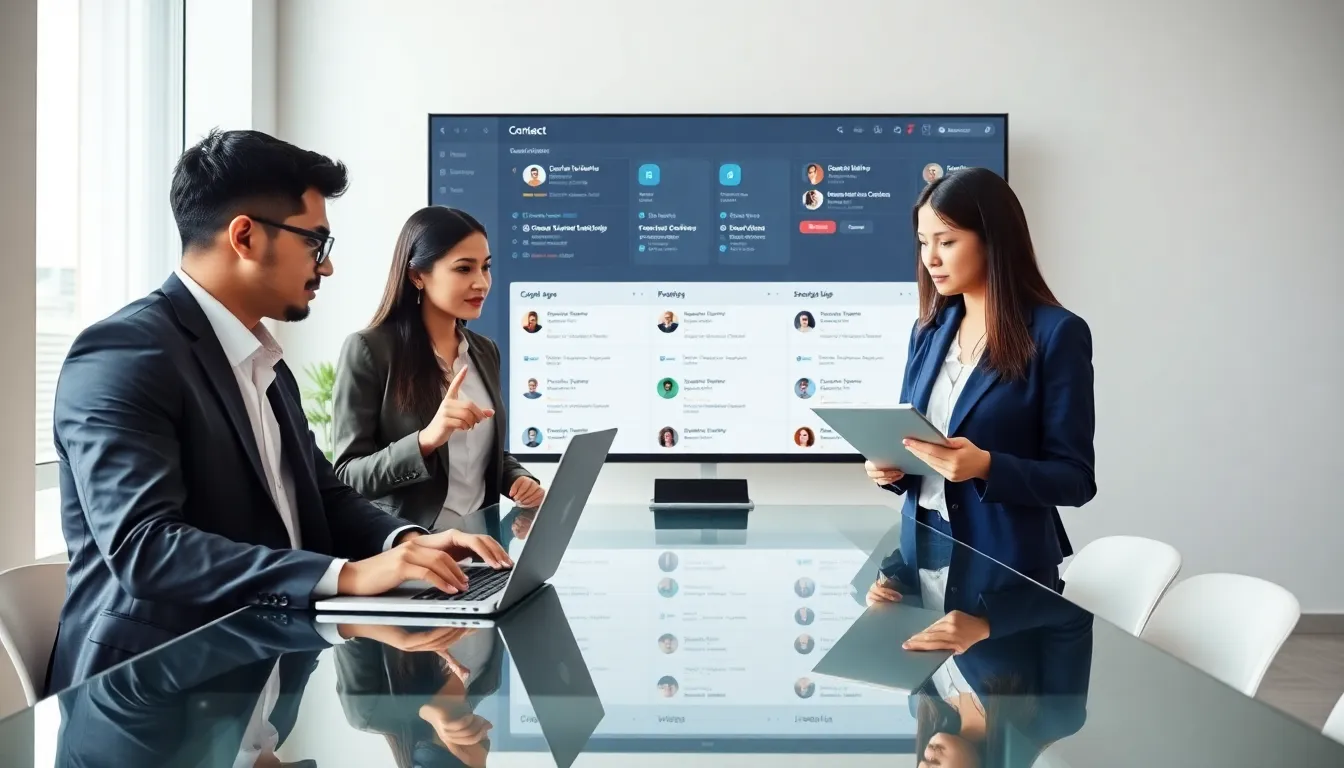 diverse professionals discussing structured communication methods in an office.