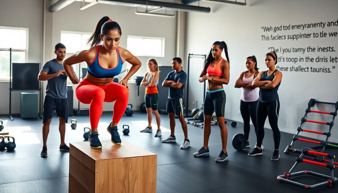 athletes training in a modern fitness center in the United States.