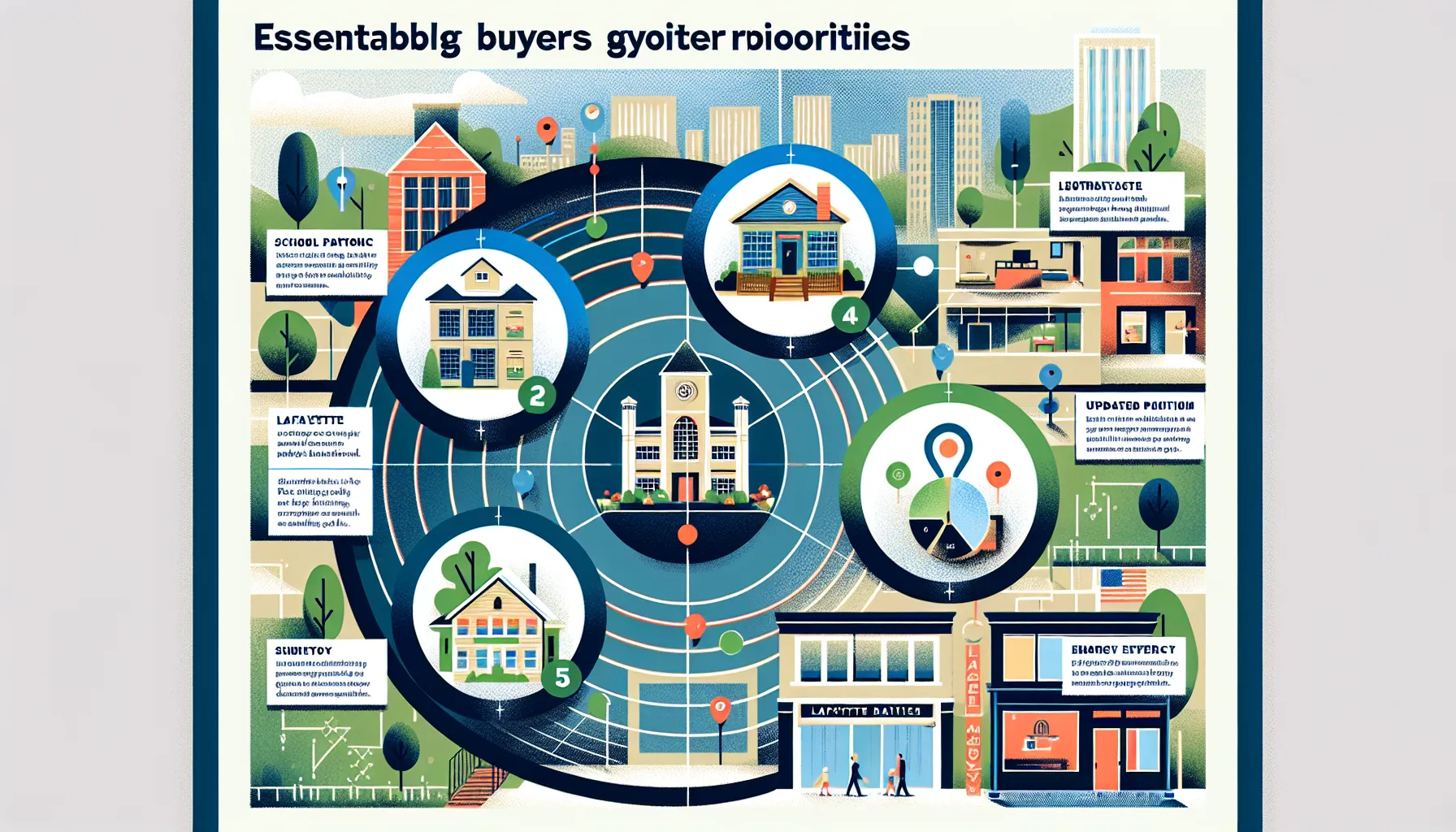 Infographic highlighting top features buyers seek in Lafayette real estate listings.