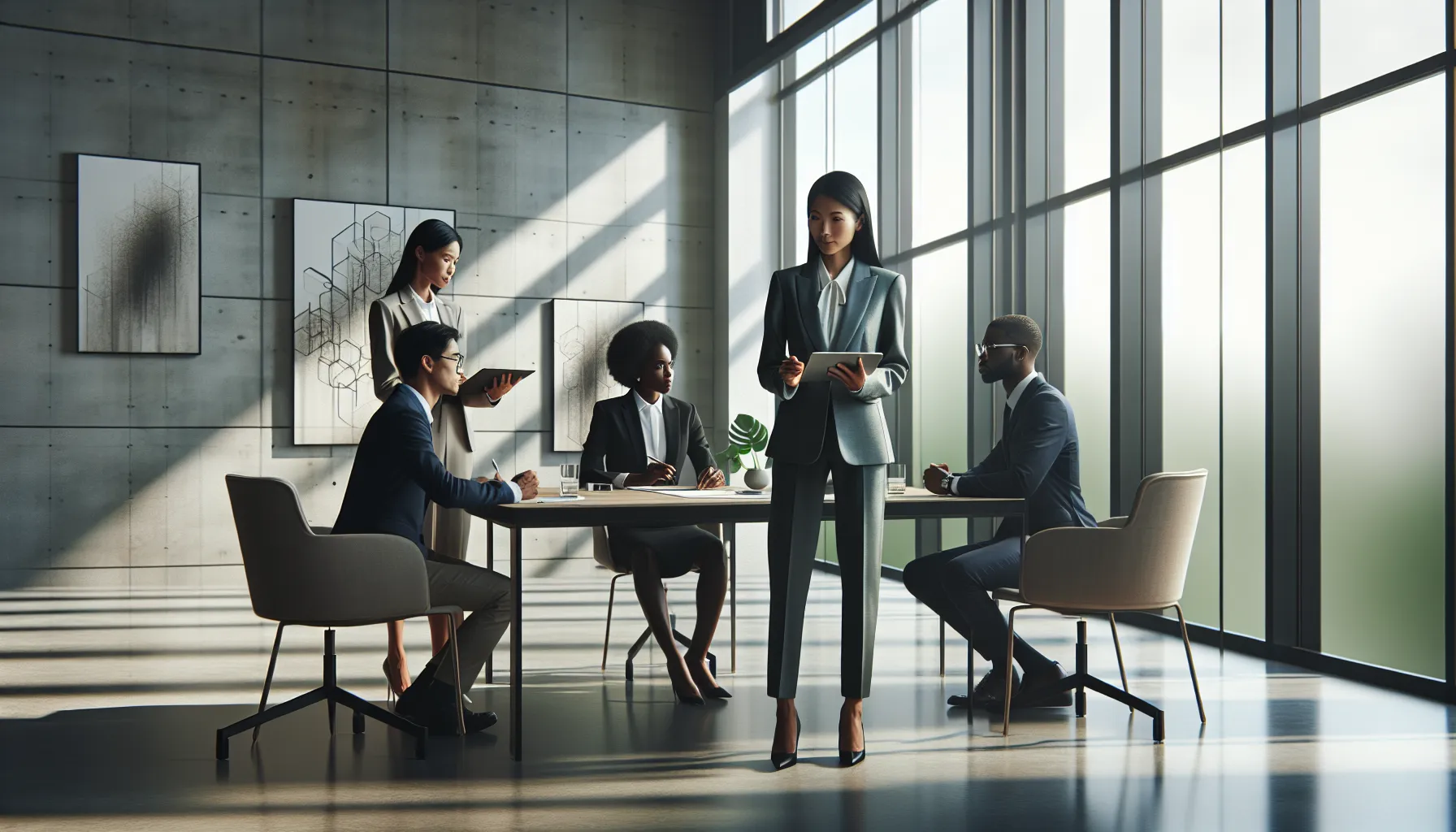 professionals discussing challenges in a modern office setting.