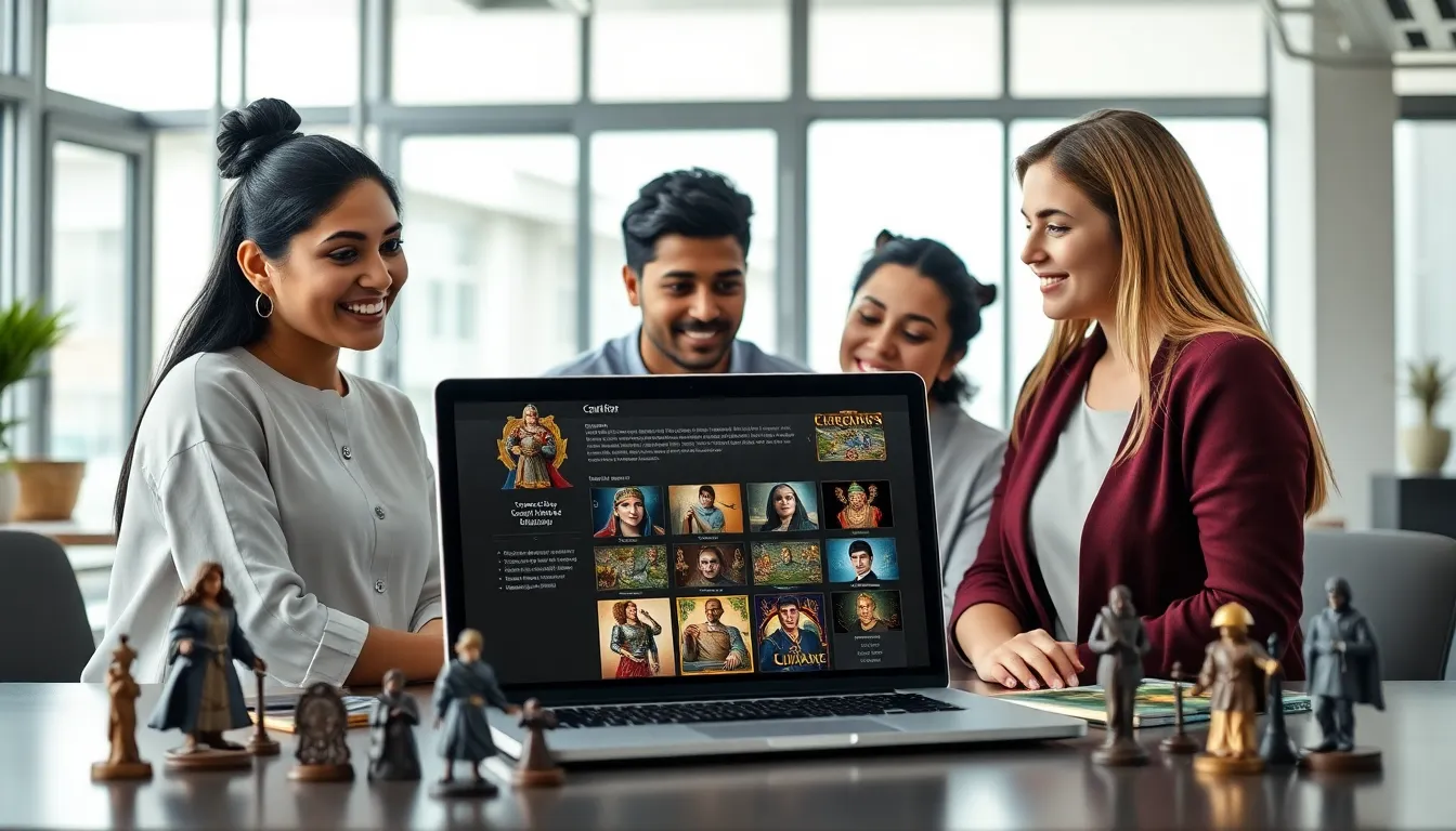 diverse team collaborating on the Ck2generator in a modern office.