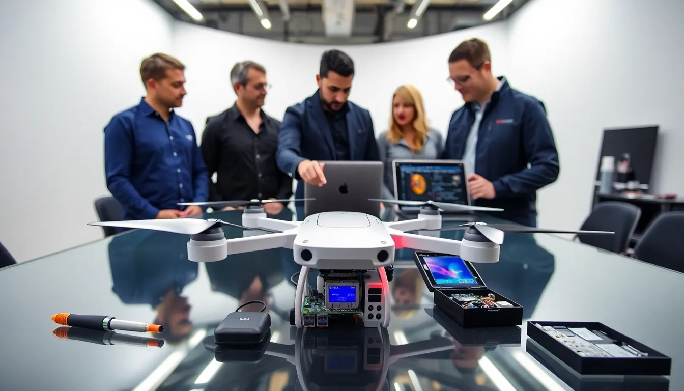 professionals working with a Raspberry Pi Zero and thermal drone setup.