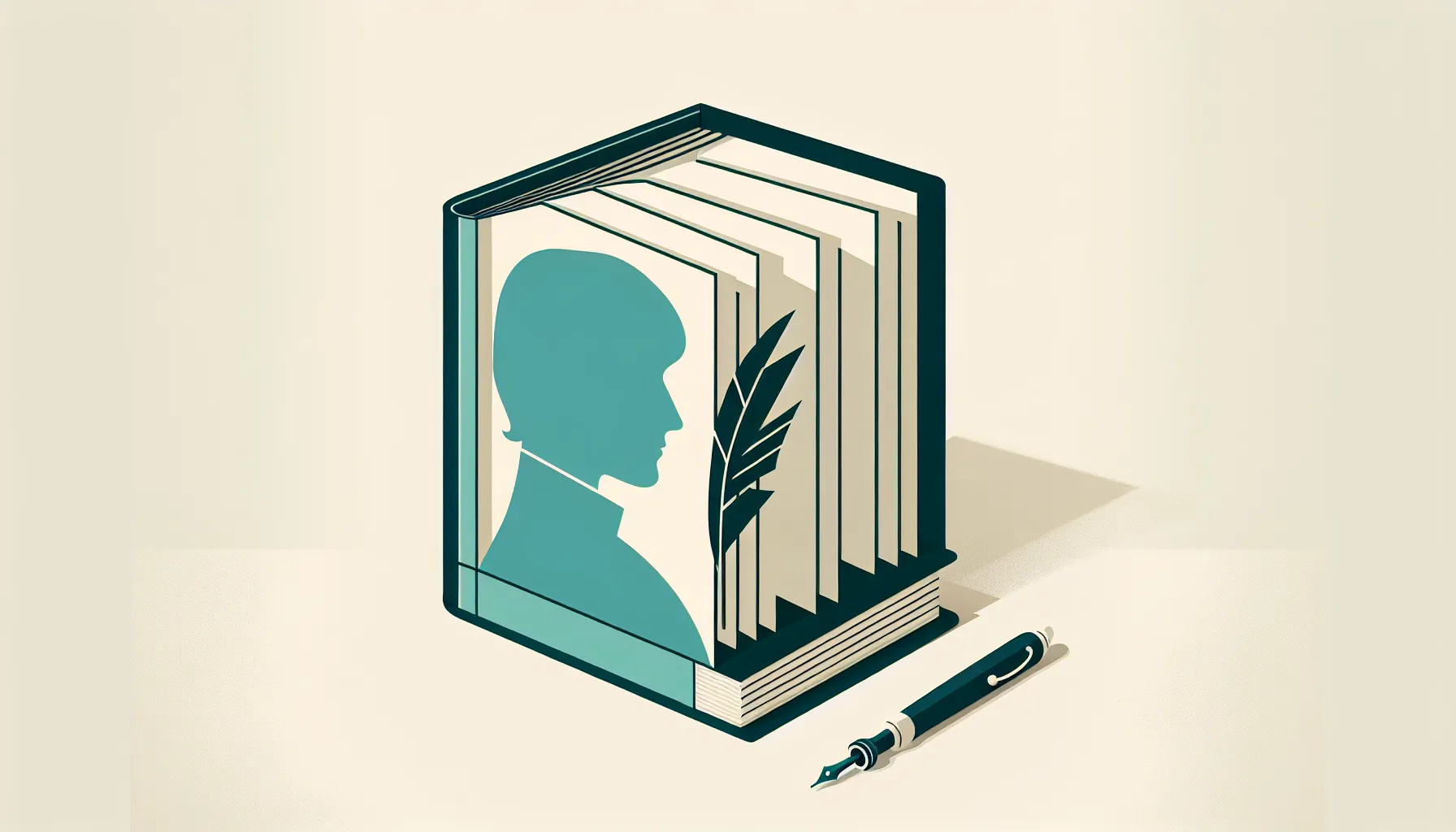 Open book with person's silhouette representing psychological realism in literature