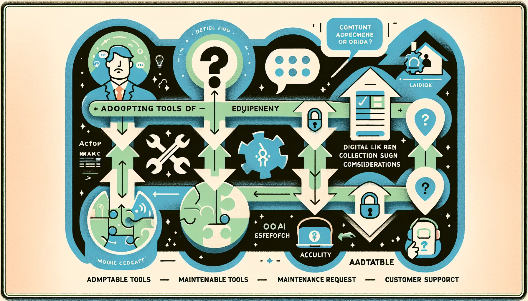 Infographic showing steps for landlords adopting efficiency tools in Orinda.