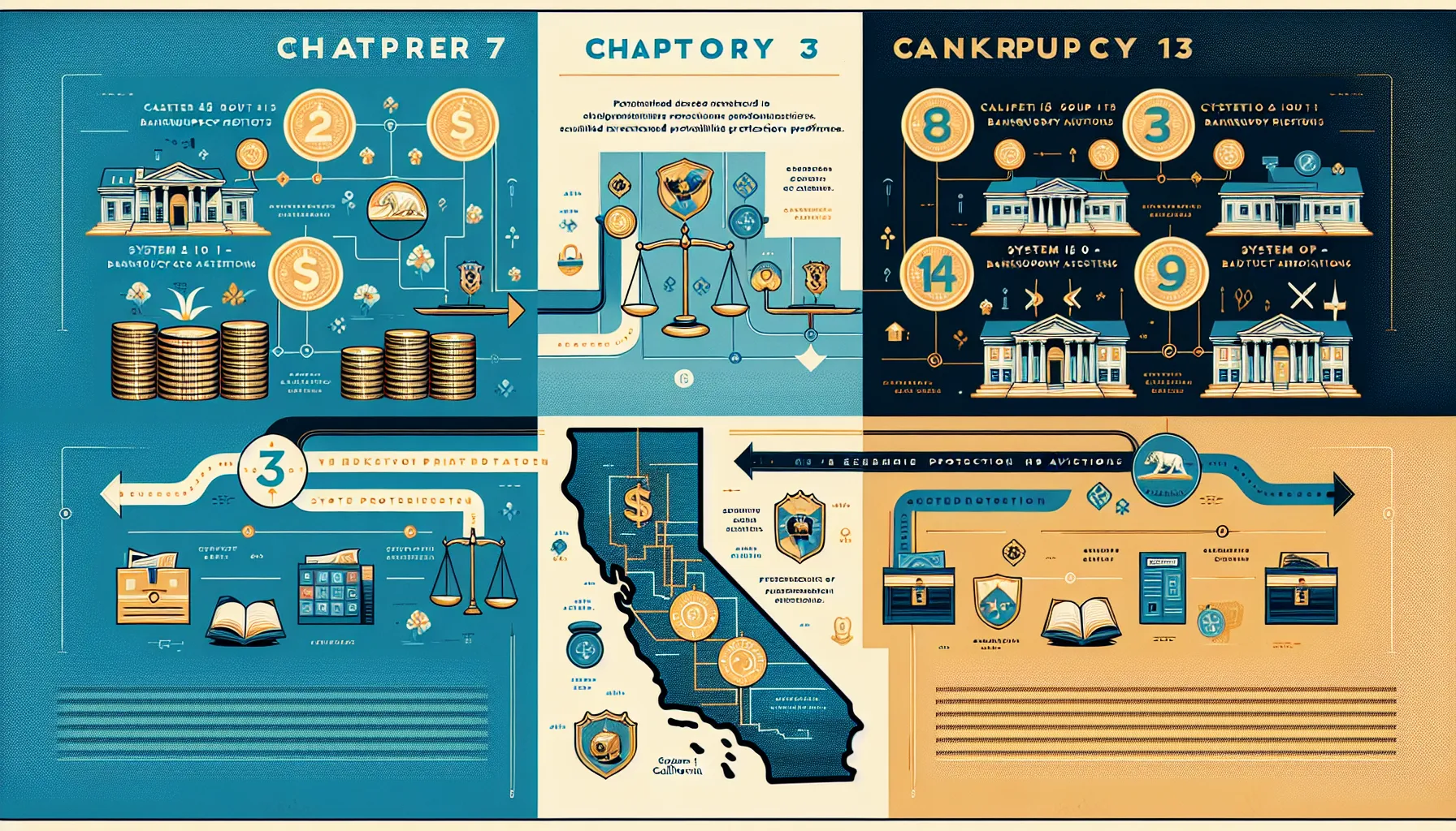 comparison of California Chapter 7 and Chapter 13 bankruptcy asset protections