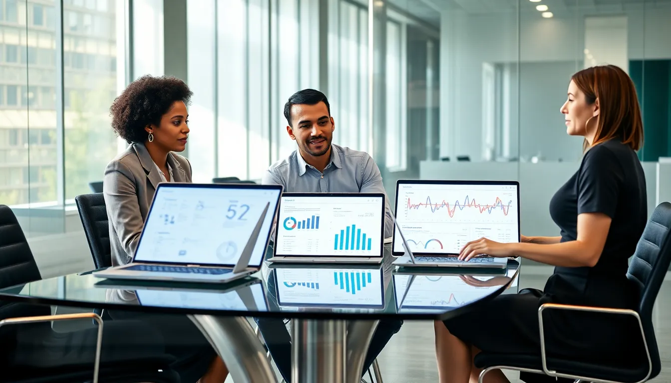 diverse team discussing SaaS AI in a modern office.