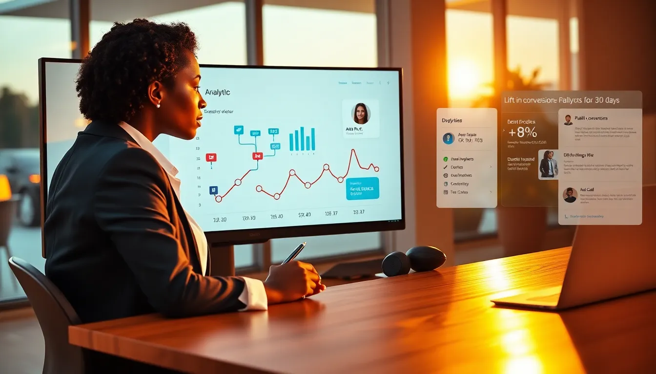 Marketer reviews Hyros case study dashboard showing multi-touch attribution and measurable lift.