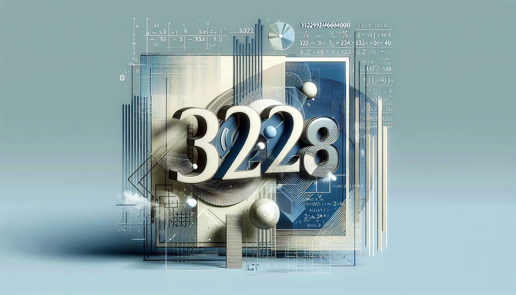 Artistic representation of the number 3129268400 with mathematical symbols.