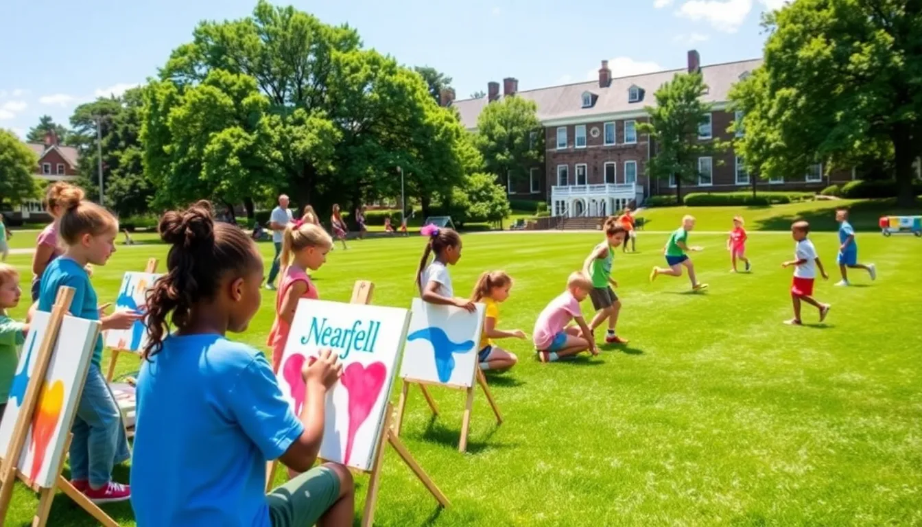 Children engaged in various activities at Newark Academy Summer Camp.