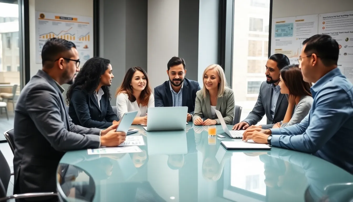 a diverse team discussing transportation safety regulations in a modern office.