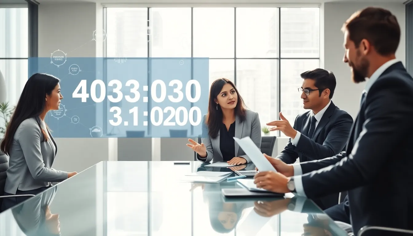 diverse professionals discussing logistics in a modern office setting.