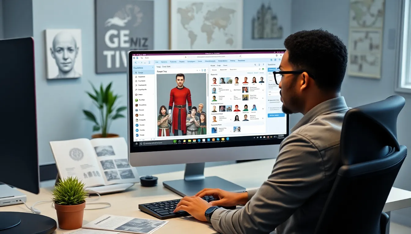 a user engaging with the CK2Generator interface in a modern workspace.